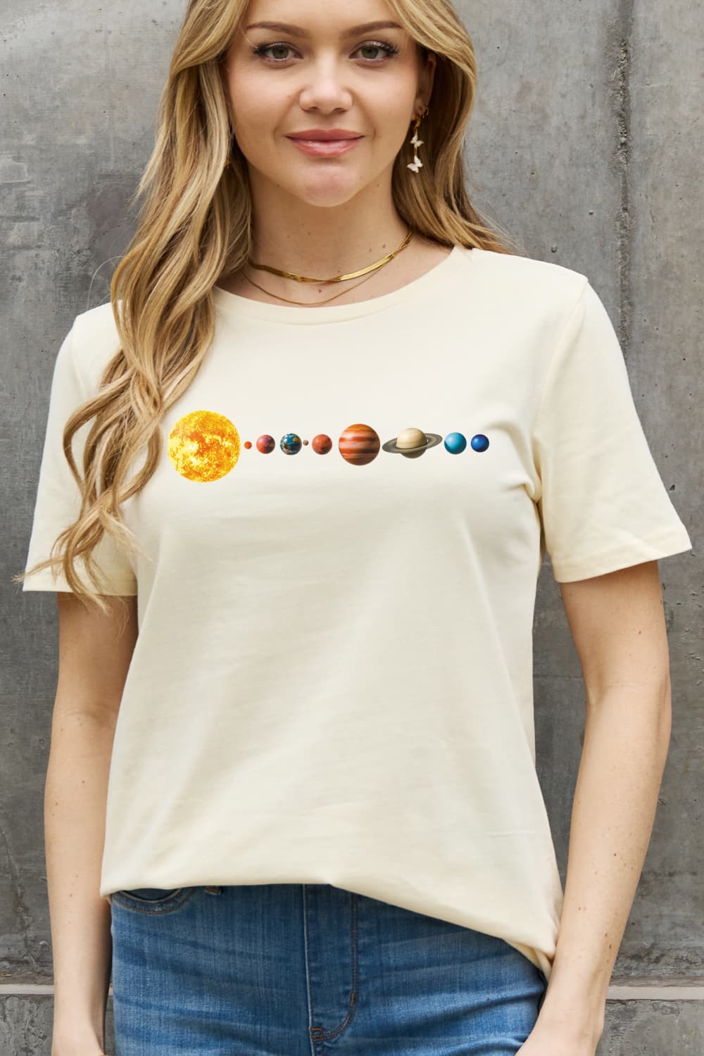 Full Size Solar System Graphic Cotton Tee - T-Shirts - Shirts & Tops - 9 - 2024