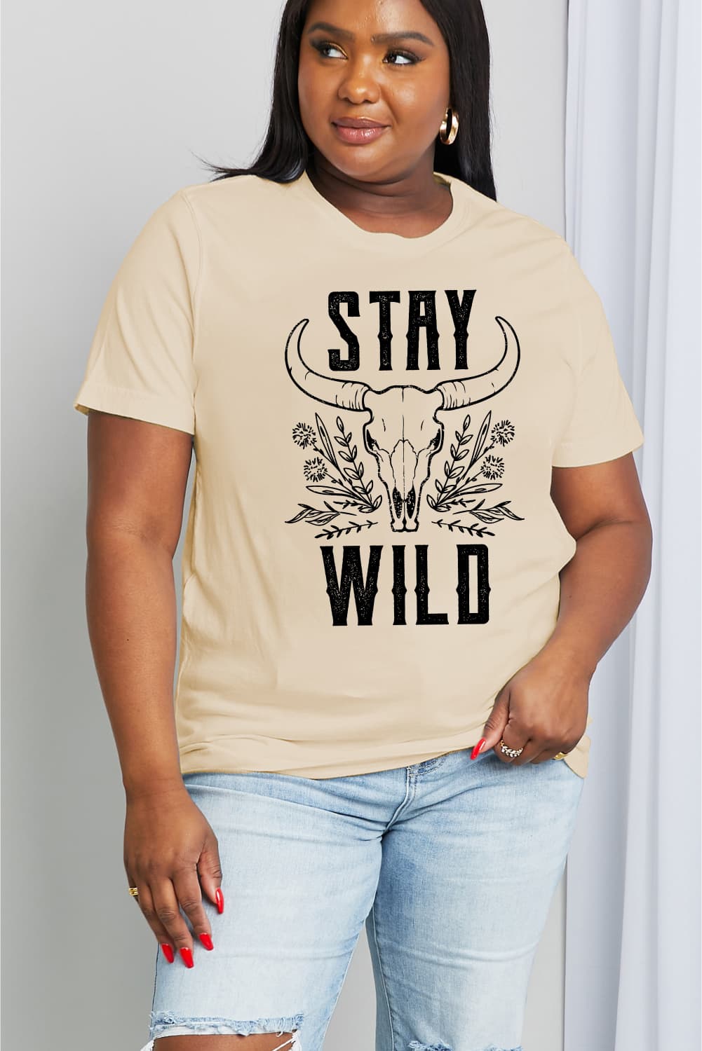 Full Size STAY WILD Graphic Cotton Tee - T-Shirts - Shirts & Tops - 4 - 2024