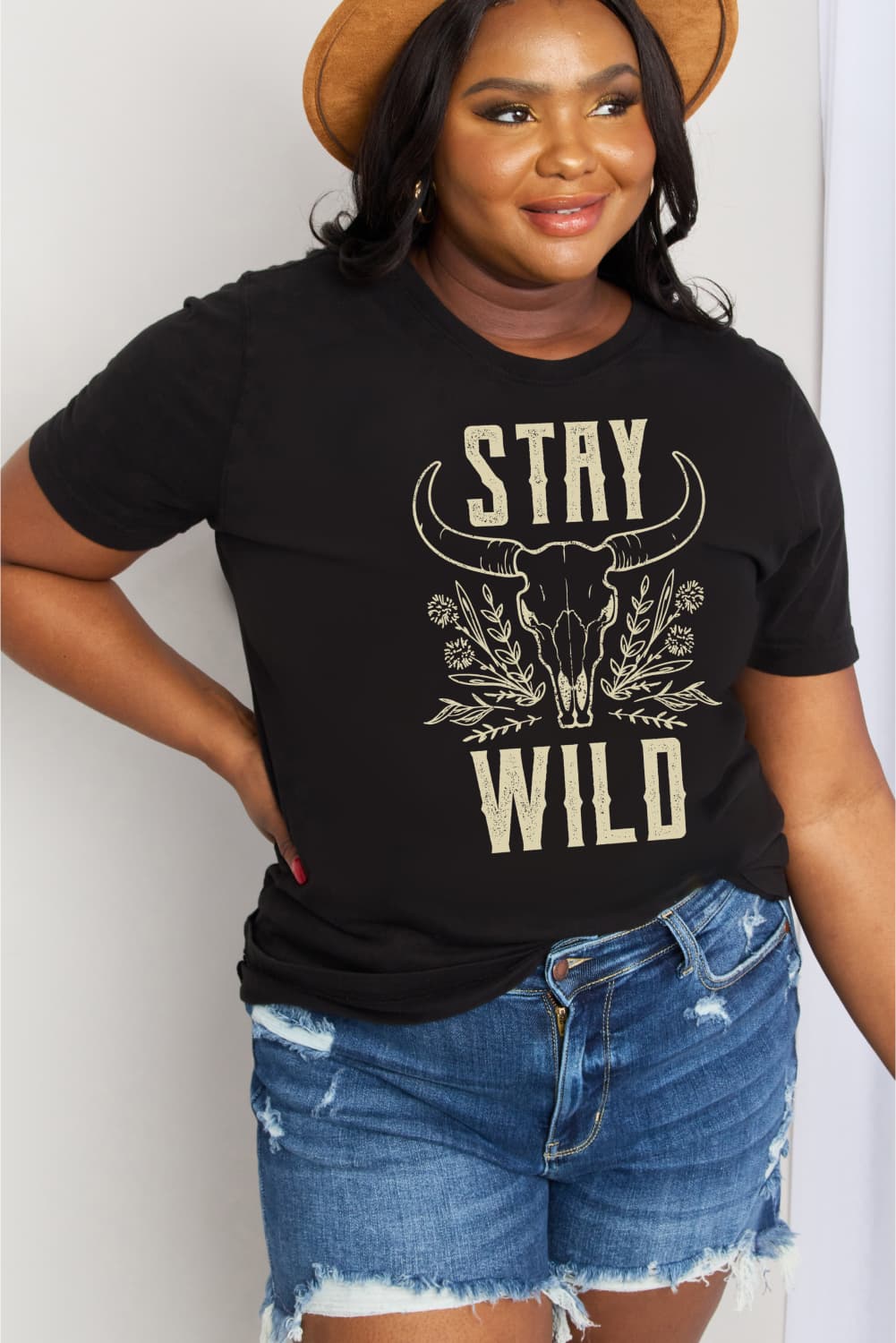 Full Size STAY WILD Graphic Cotton Tee - T-Shirts - Shirts & Tops - 9 - 2024