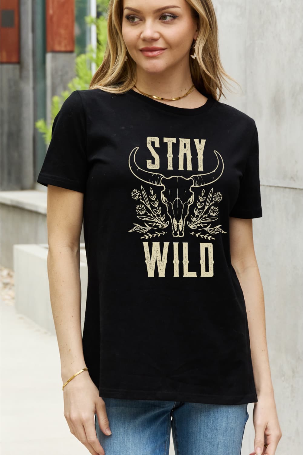 Full Size STAY WILD Graphic Cotton Tee - T-Shirts - Shirts & Tops - 7 - 2024