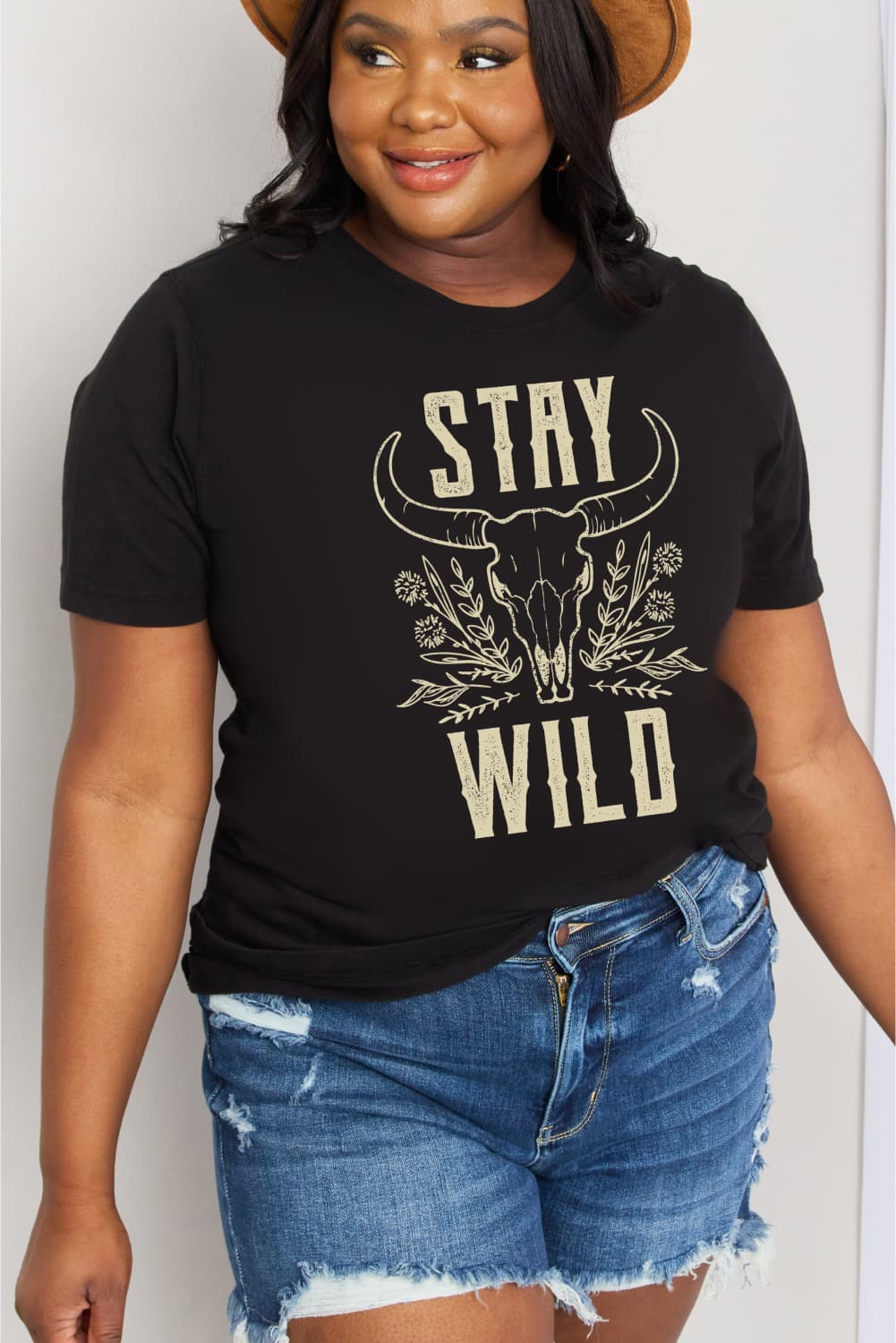 Full Size STAY WILD Graphic Cotton Tee - T-Shirts - Shirts & Tops - 10 - 2024