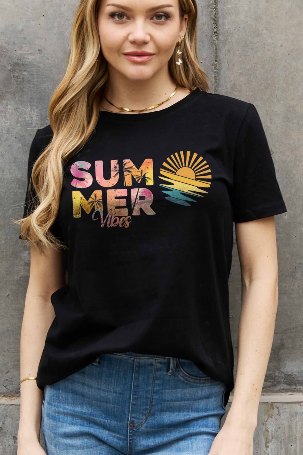 Full Size SUMMER VIBES Graphic Cotton Tee - T-Shirts - Shirts & Tops - 3 - 2024