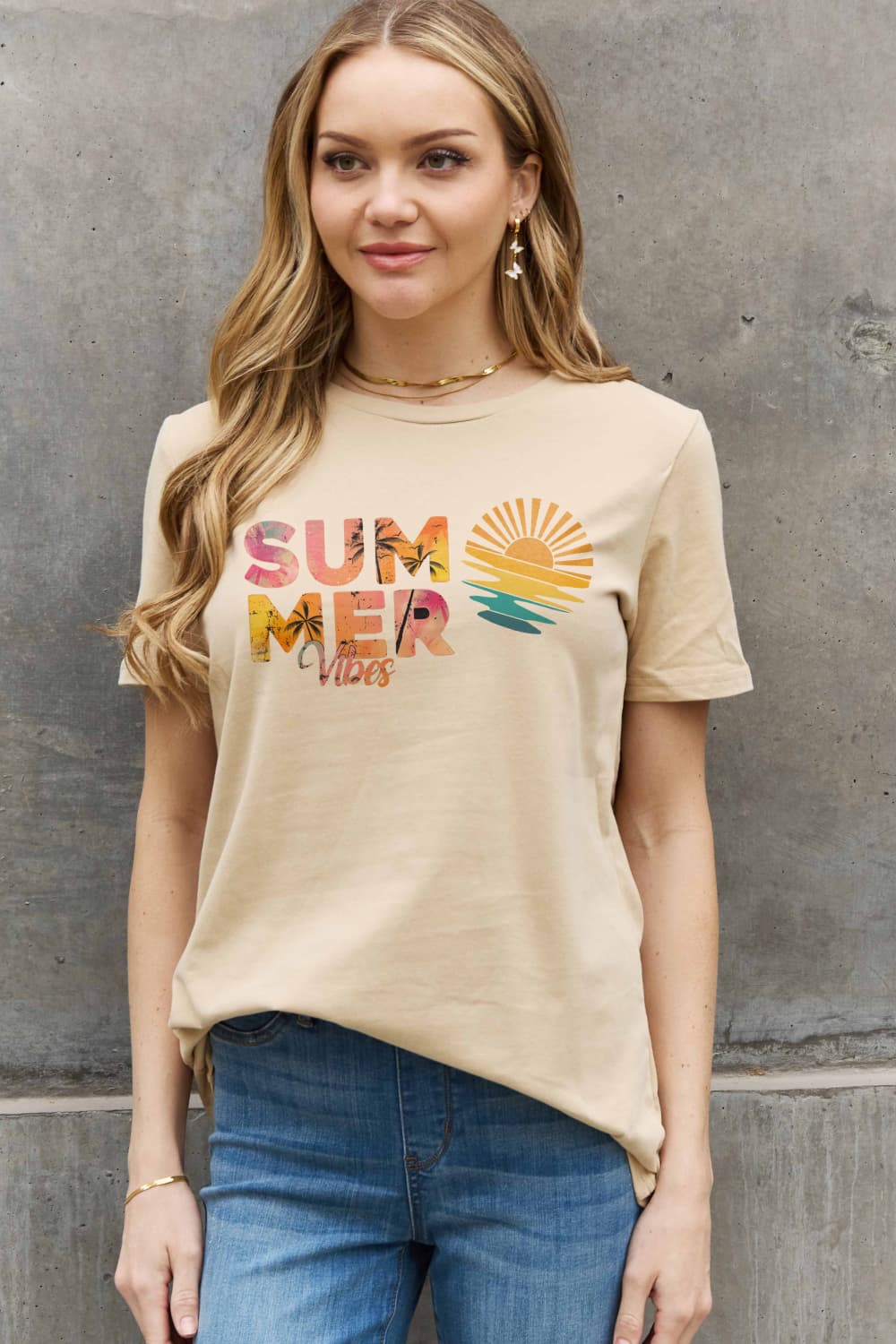 Full Size SUMMER VIBES Graphic Cotton Tee - T-Shirts - Shirts & Tops - 13 - 2024