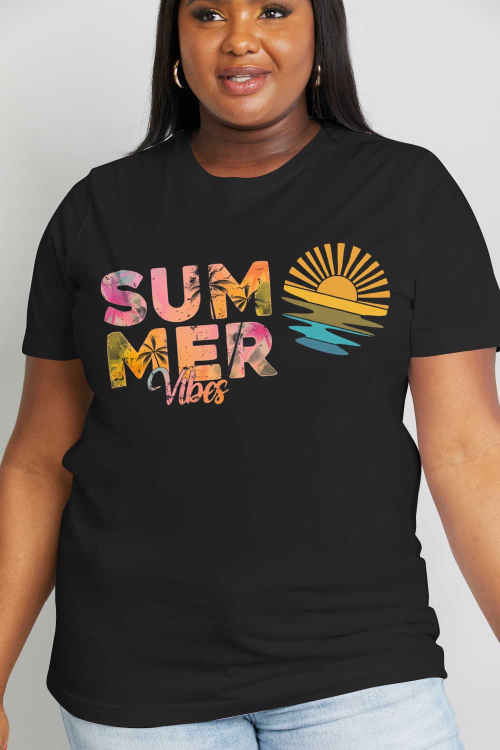 Full Size SUMMER VIBES Graphic Cotton Tee - T-Shirts - Shirts & Tops - 5 - 2024