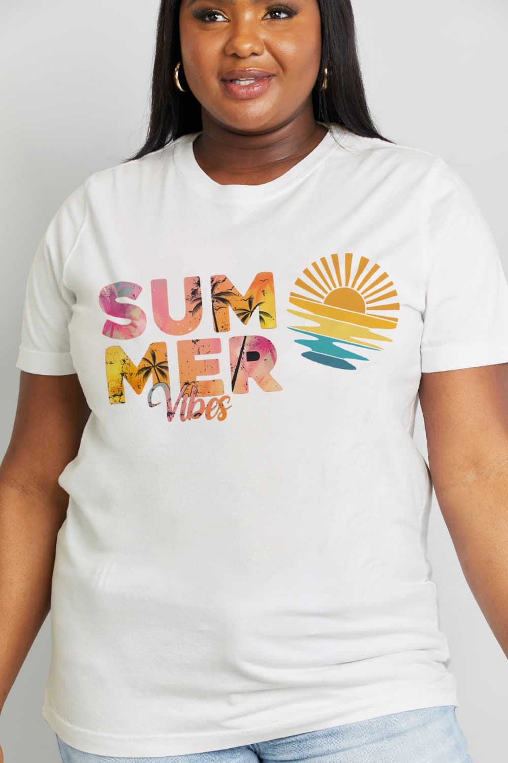 Full Size SUMMER VIBES Graphic Cotton Tee - T-Shirts - Shirts & Tops - 11 - 2024