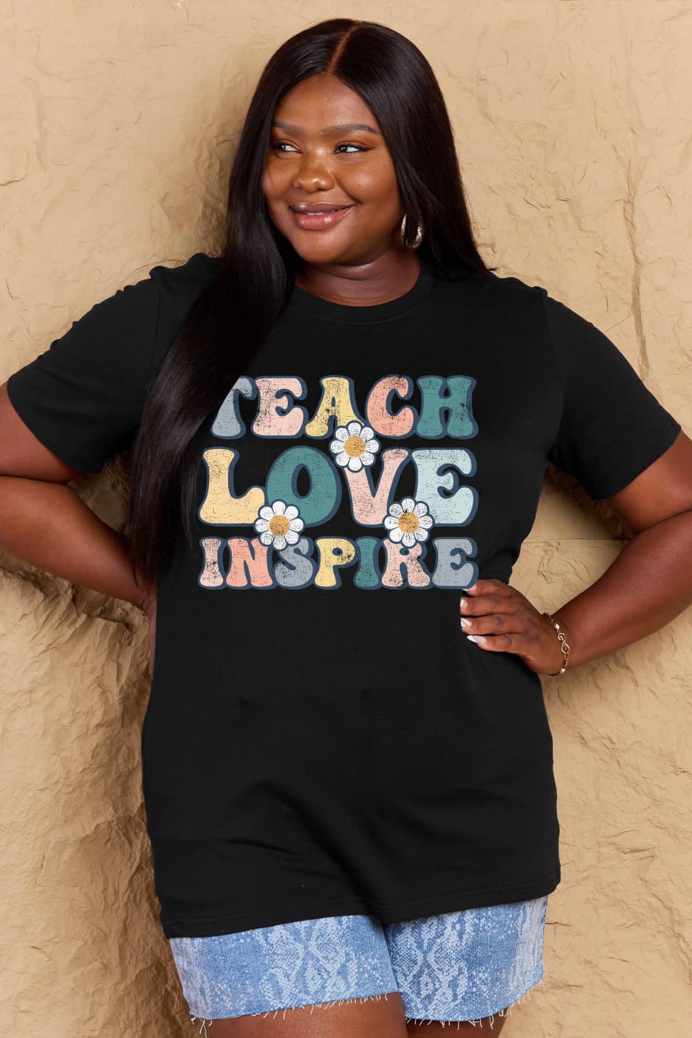 Full Size TEACH LOVE INSPIRE Graphic Cotton T-Shirt - T-Shirts - Shirts & Tops - 28 - 2024