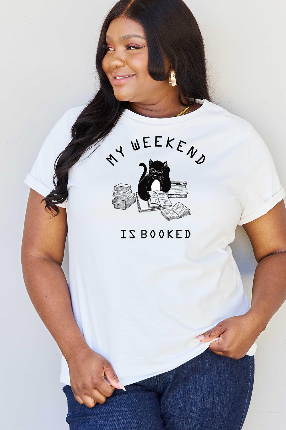 Full Size MY WEEKEND IS BOOKED Graphic T-Shirt - T-Shirts - Shirts & Tops - 13 - 2024