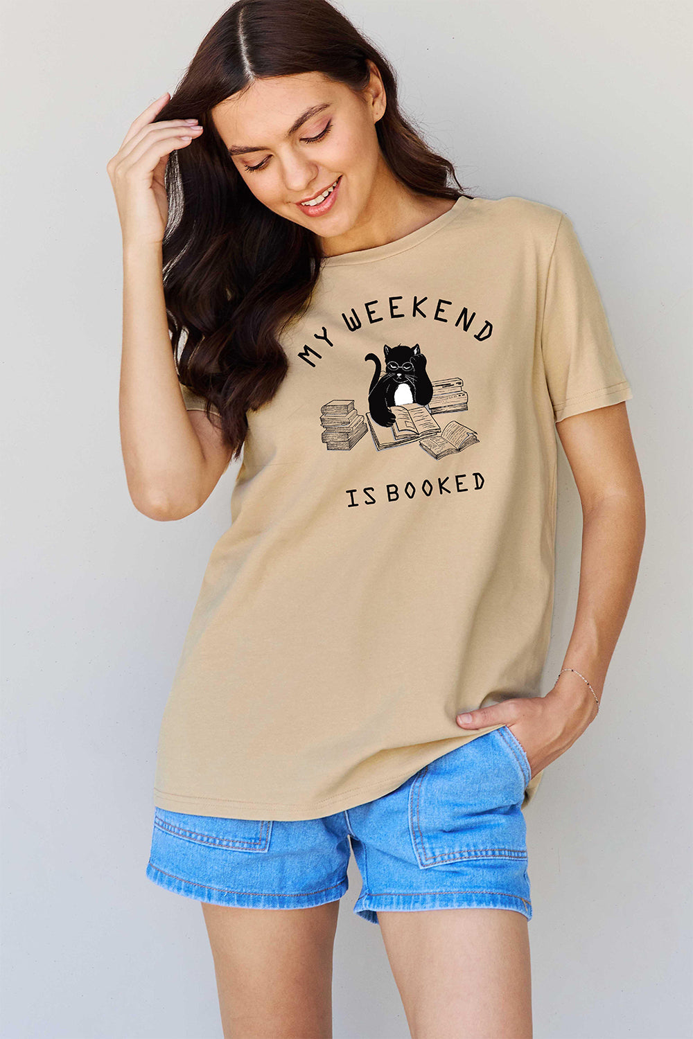 Full Size MY WEEKEND IS BOOKED Graphic T-Shirt - T-Shirts - Shirts & Tops - 7 - 2024
