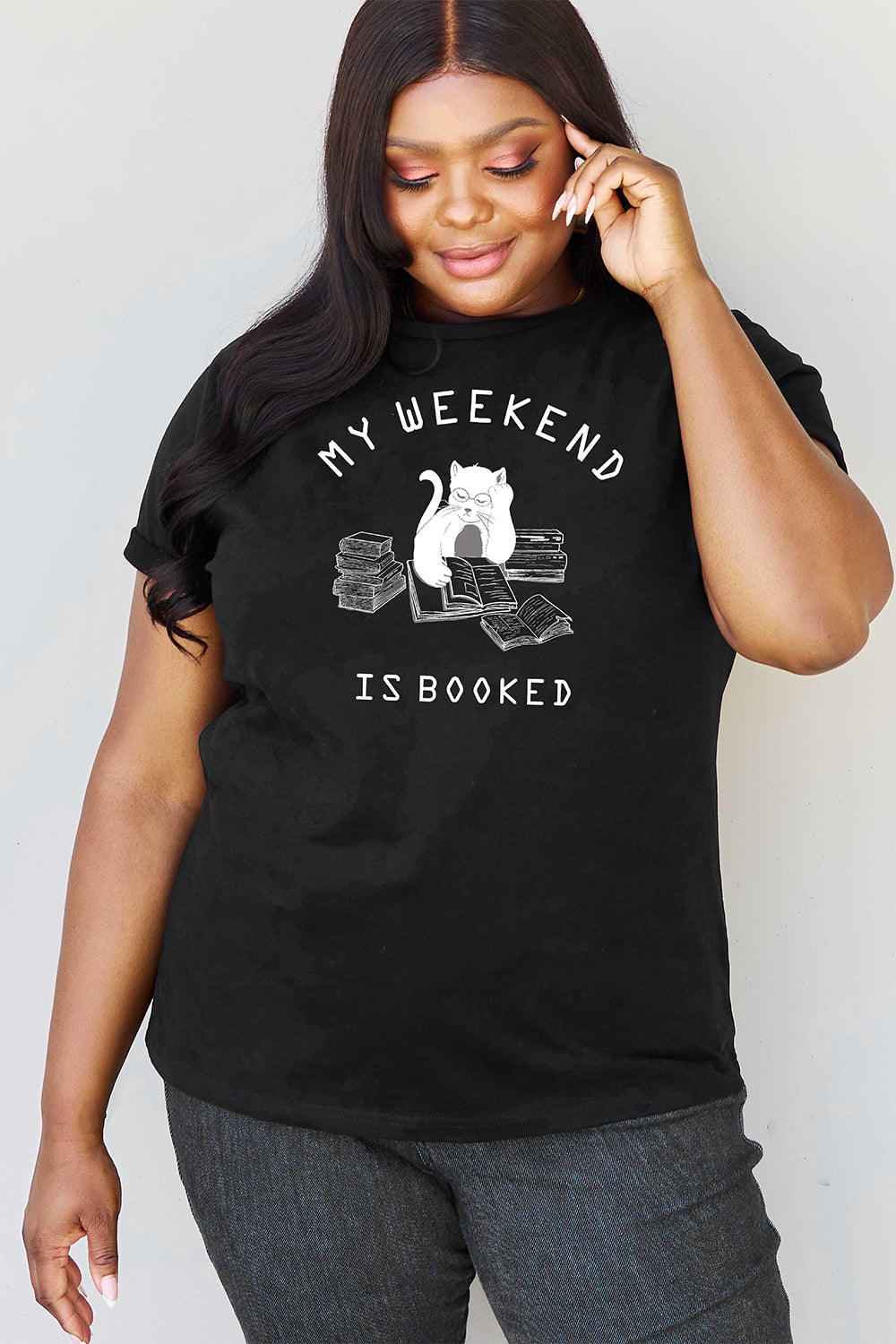 Full Size MY WEEKEND IS BOOKED Graphic T-Shirt - T-Shirts - Shirts & Tops - 5 - 2024