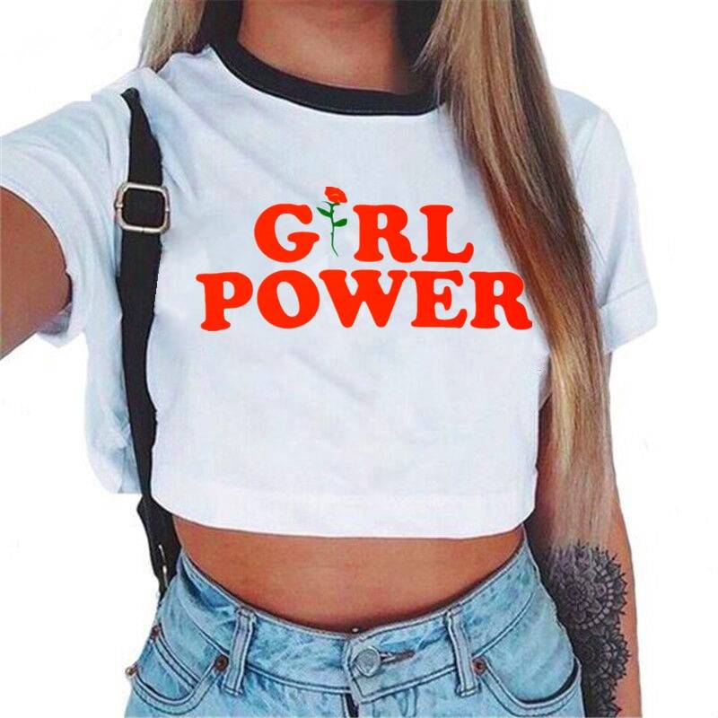 Funny T-Shirts - Girl Power / M / White - T-Shirts - Shirts & Tops - 22 - 2024