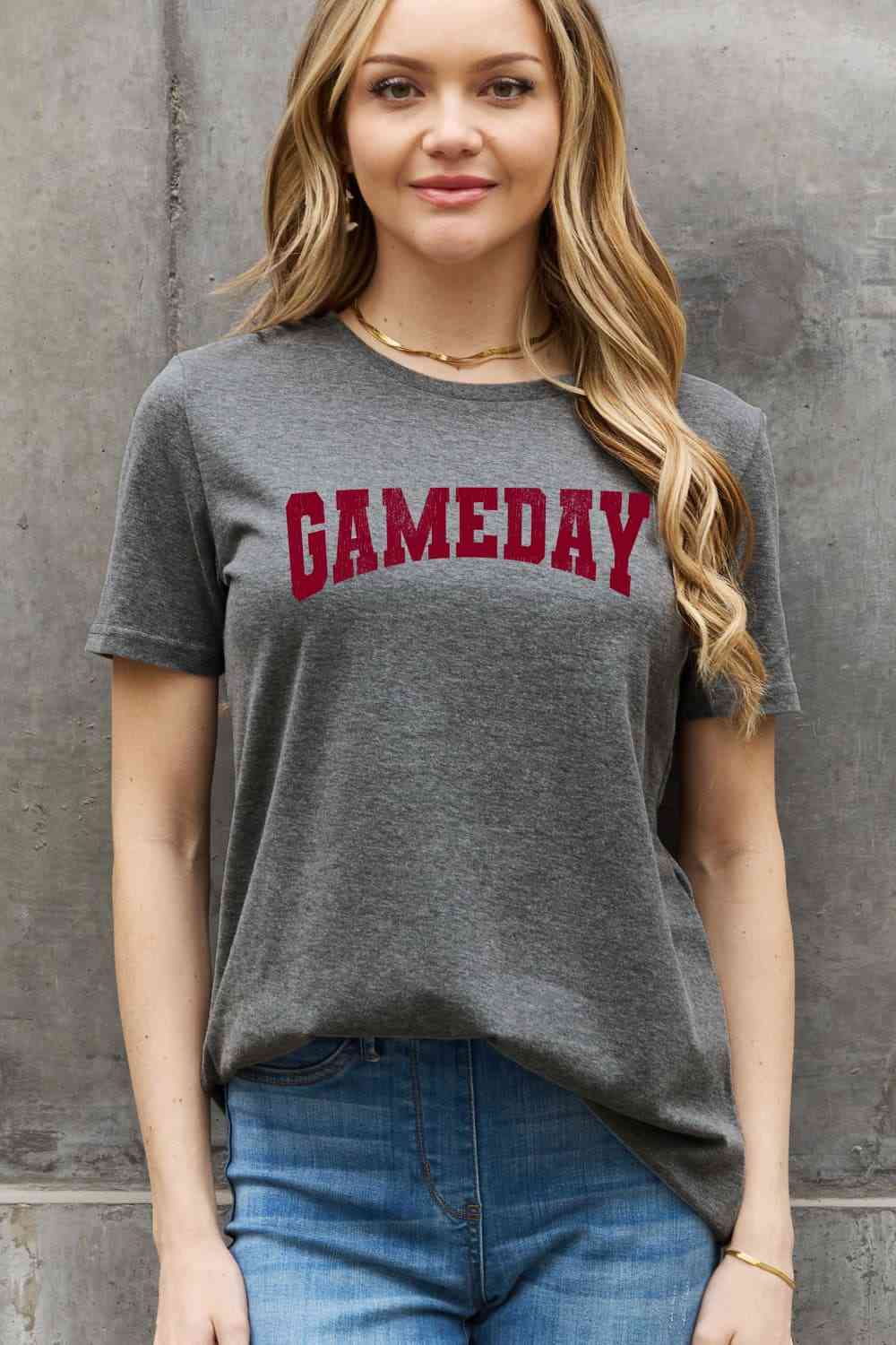 GAMEDAY Graphic Cotton Tee - Charcoal / S - T-Shirts - Shirts & Tops - 1 - 2024