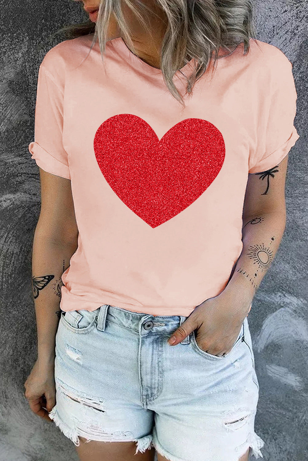 Glitter Heart Graphic T-Shirt - T-Shirts - Shirts & Tops - 3 - 2024