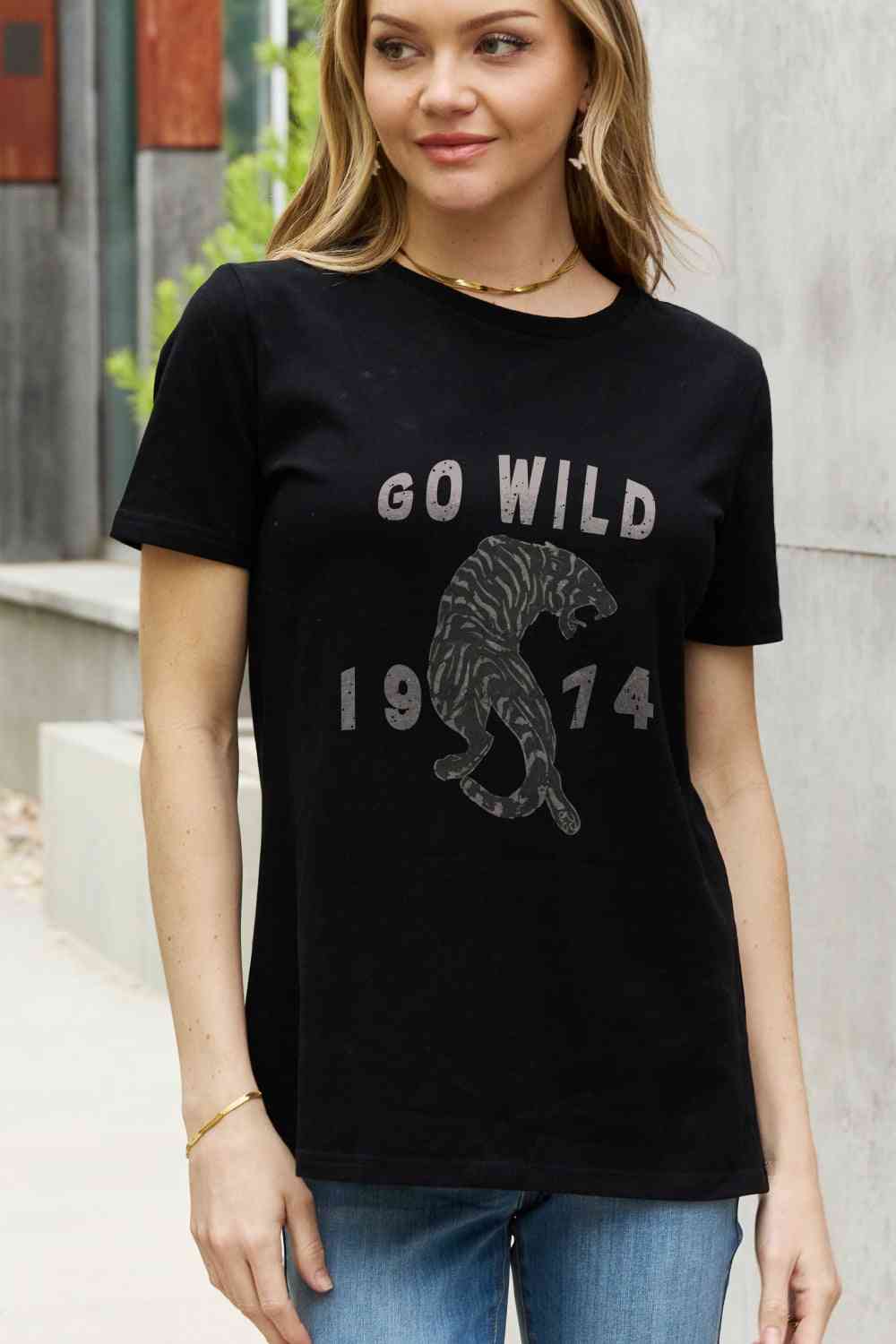 GO WILD 1974 Graphic Cotton Tee - T-Shirts - Shirts & Tops - 3 - 2024