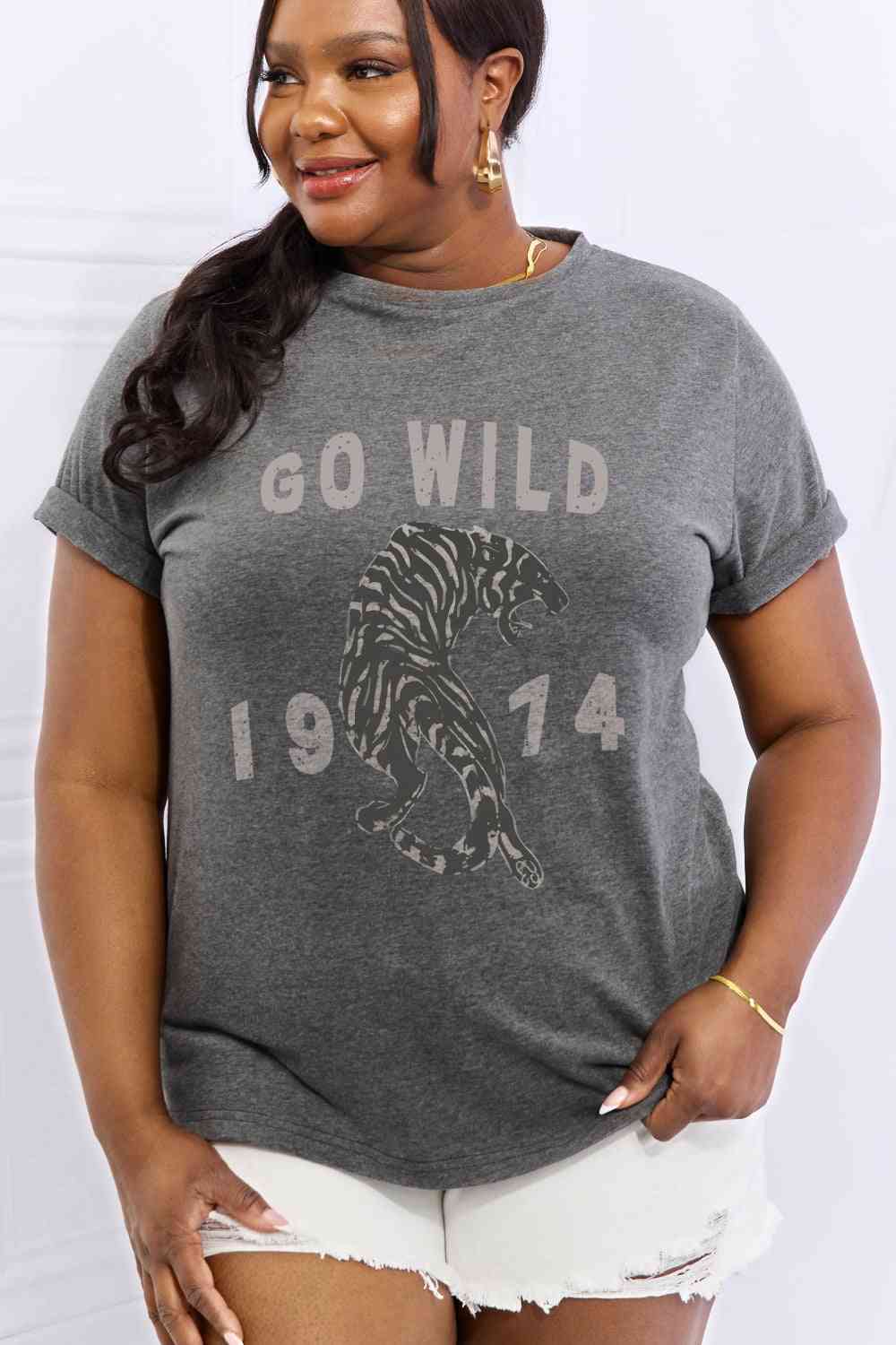 GO WILD 1974 Graphic Cotton Tee - T-Shirts - Shirts & Tops - 10 - 2024