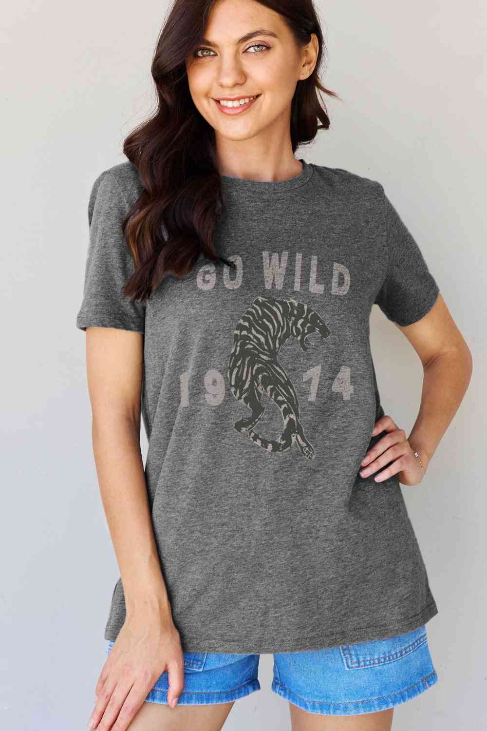 GO WILD 1974 Graphic Cotton Tee - T-Shirts - Shirts & Tops - 8 - 2024