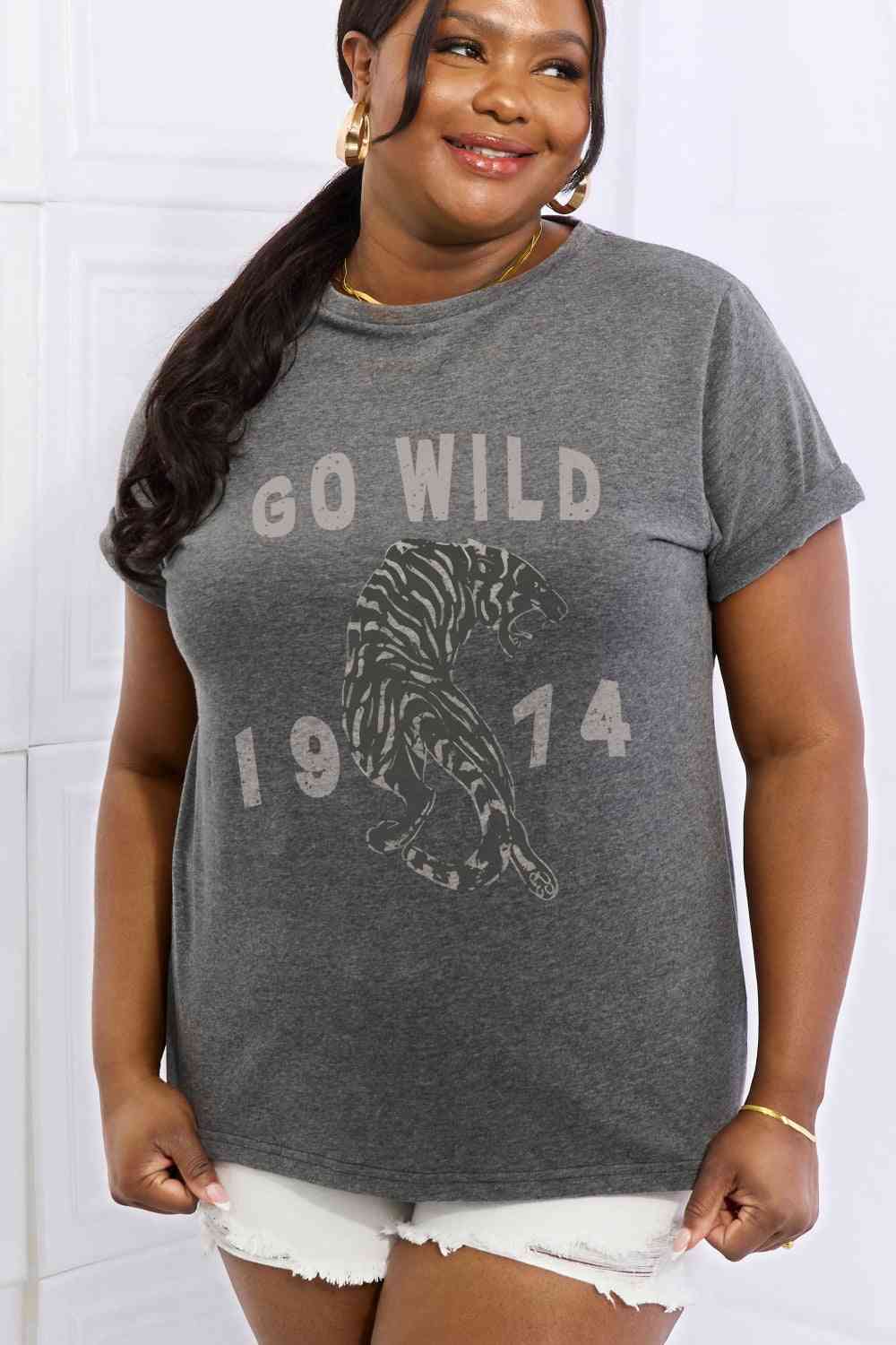 GO WILD 1974 Graphic Cotton Tee - T-Shirts - Shirts & Tops - 9 - 2024