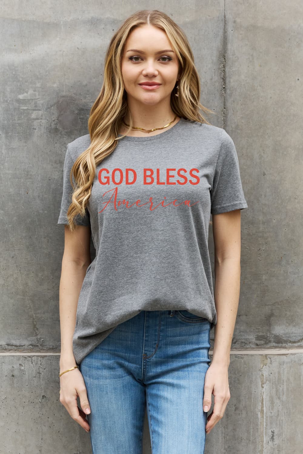 GOD BLESS AMERICA Graphic Cotton Tee - T-Shirts - Shirts & Tops - 7 - 2024