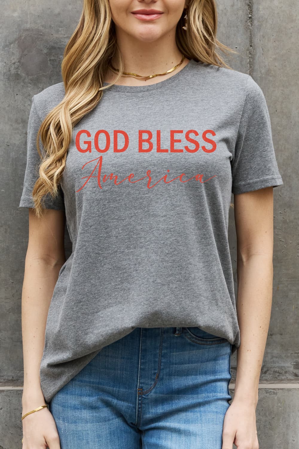 GOD BLESS AMERICA Graphic Cotton Tee - T-Shirts - Shirts & Tops - 9 - 2024