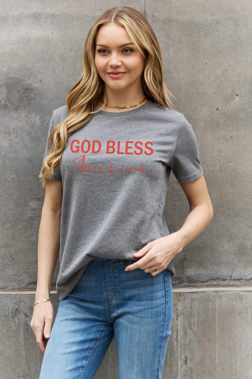 GOD BLESS AMERICA Graphic Cotton Tee - T-Shirts - Shirts & Tops - 6 - 2024