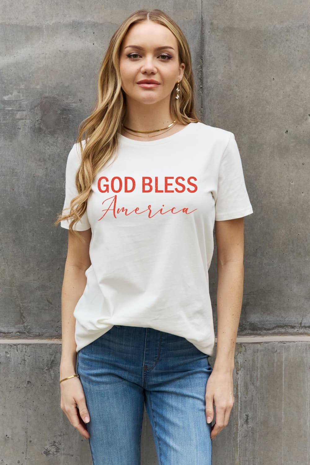 GOD BLESS AMERICA Graphic Cotton Tee - T-Shirts - Shirts & Tops - 3 - 2024