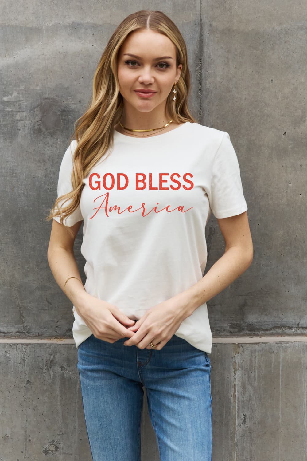 GOD BLESS AMERICA Graphic Cotton Tee - T-Shirts - Shirts & Tops - 4 - 2024