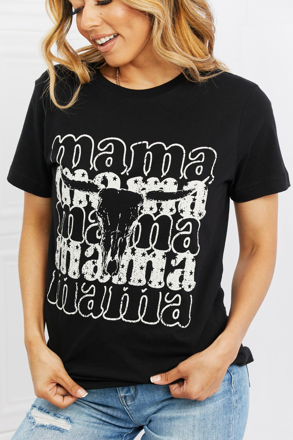 I Got It From My Mama Full Size Graphic Tee in Black - T-Shirts - Shirts & Tops - 6 - 2024