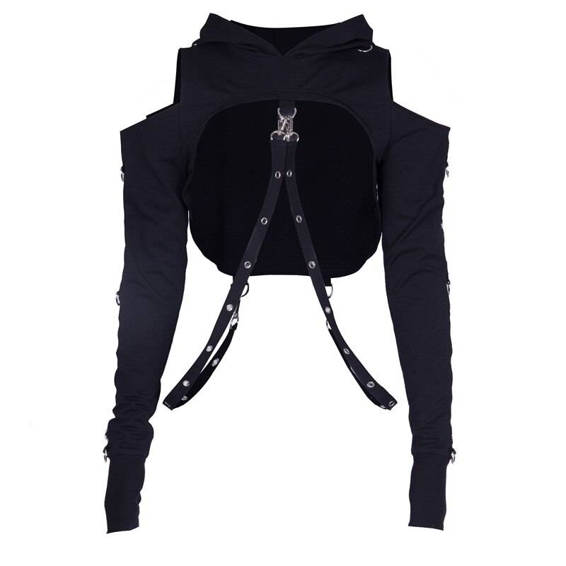 Goth Cropped Hoodie - T-Shirts - Shirts & Tops - 18 - 2024