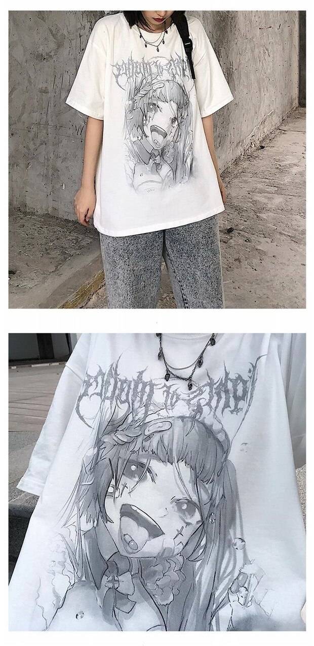Gothic Anime Print T - T-Shirts - Shirts & Tops - 11 - 2024