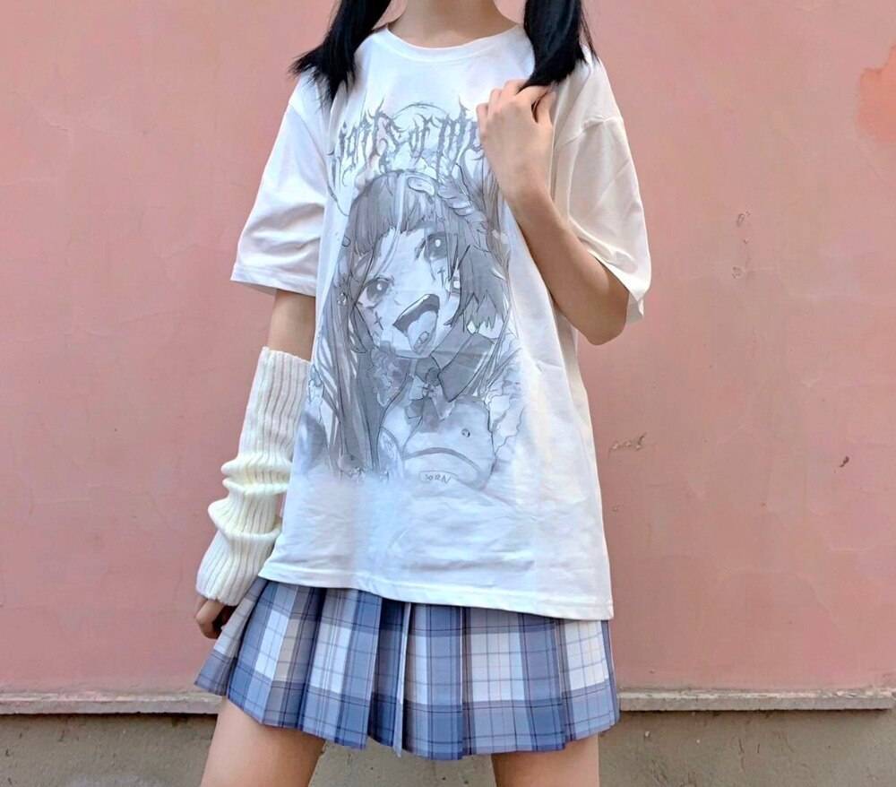 Gothic Anime Print T - T-Shirts - Shirts & Tops - 8 - 2024