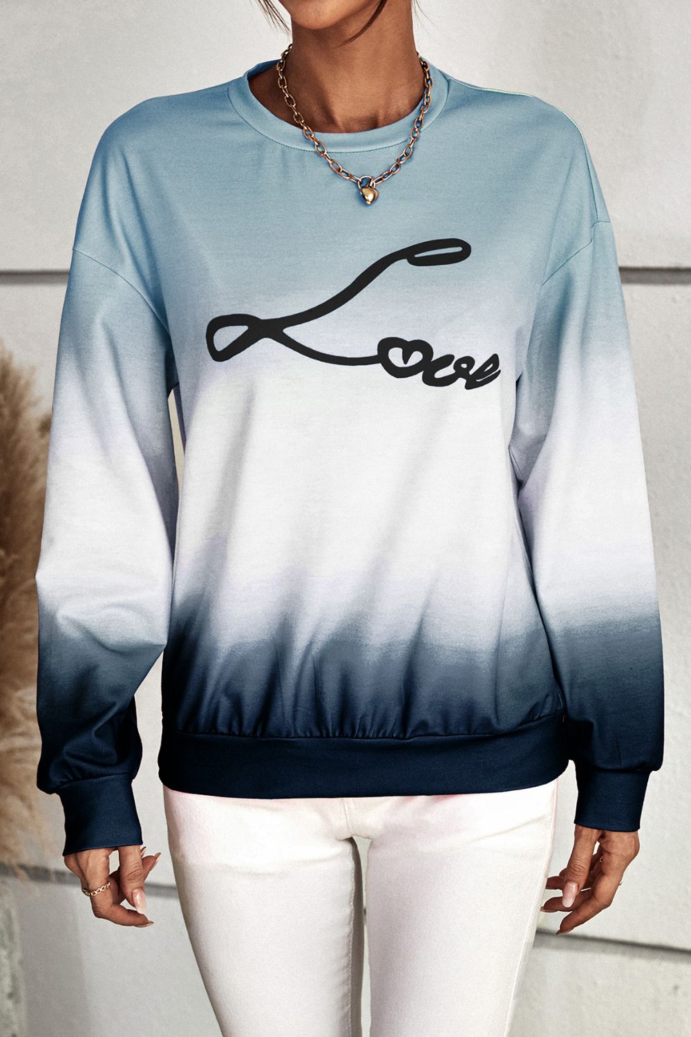 Gradient LOVE Dropped Shoulder Sweatshirt - Gray / S - T-Shirts - Shirts & Tops - 4 - 2024