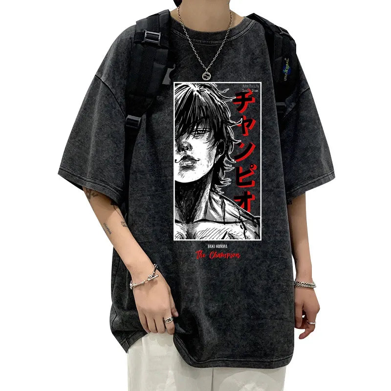 Grappler Baki Hanma T-shirt - Unisex Harajuku Streetwear Fashion - T-Shirts - Shirts & Tops - 3 - 2024