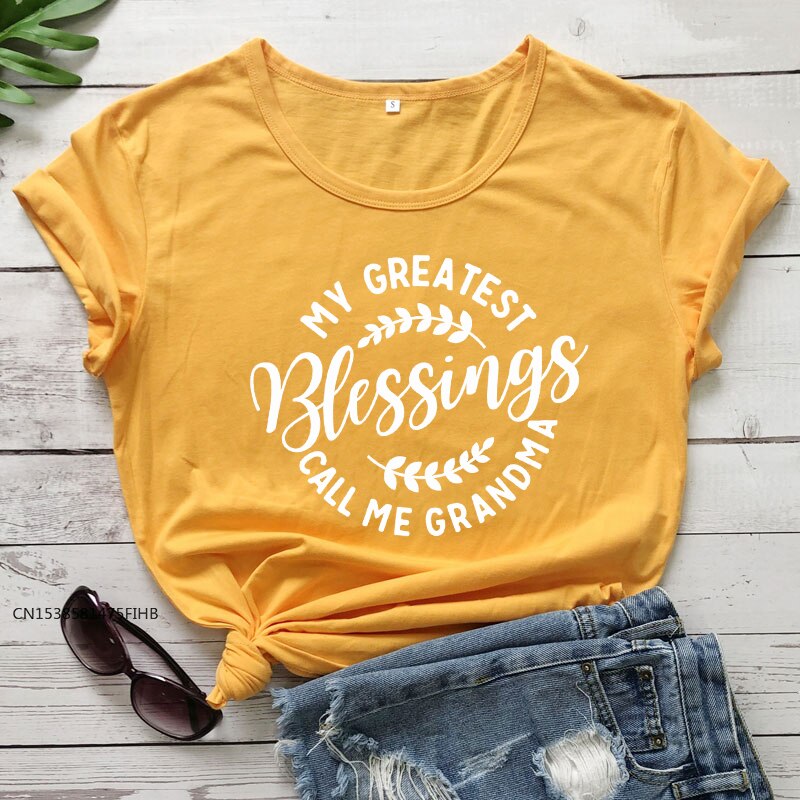 My Greatest Blessings Call Me Grandma T-Shirt - Yellow / S - T-Shirts - Shirts & Tops - 13 - 2024