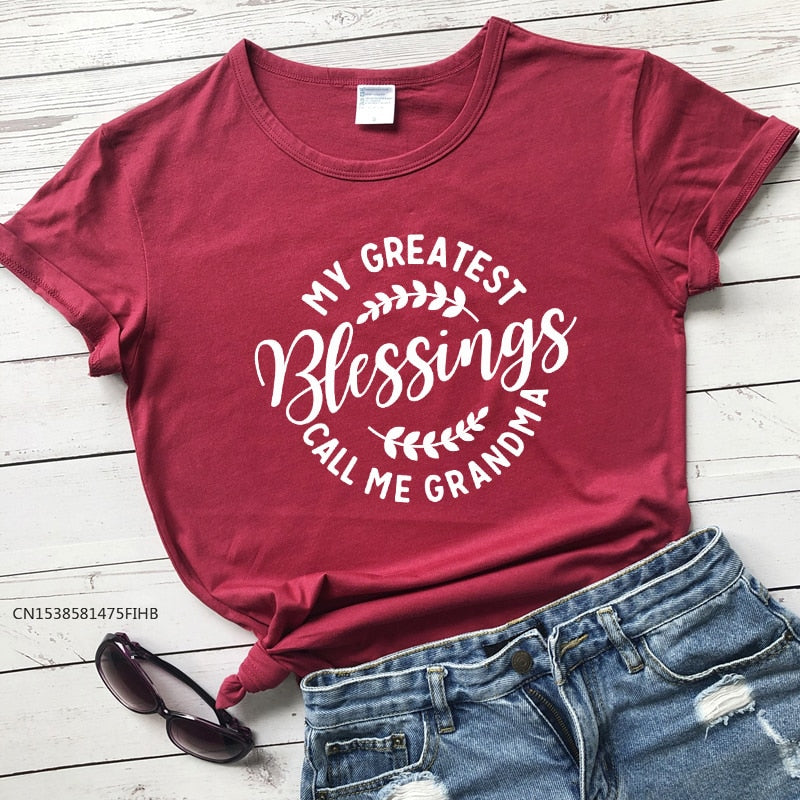 My Greatest Blessings Call Me Grandma T-Shirt - T-Shirts - Shirts & Tops - 2 - 2024