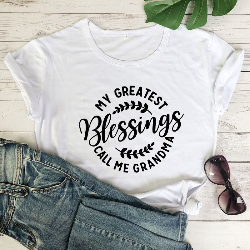 My Greatest Blessings Call Me Grandma T-Shirt - White / S - T-Shirts - Shirts & Tops - 8 - 2024