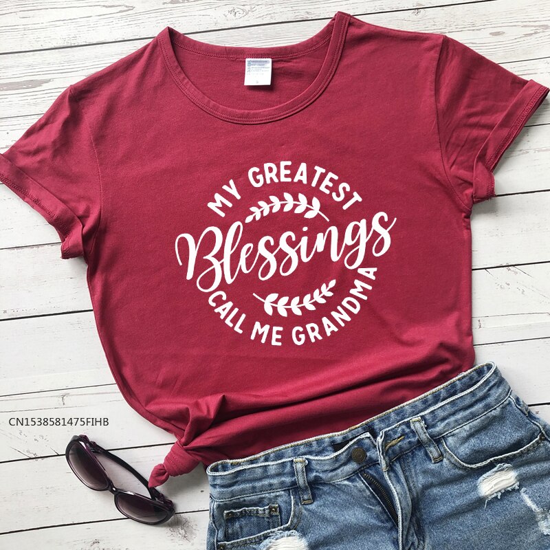 My Greatest Blessings Call Me Grandma T-Shirt - Dark Red / S - T-Shirts - Shirts & Tops - 7 - 2024