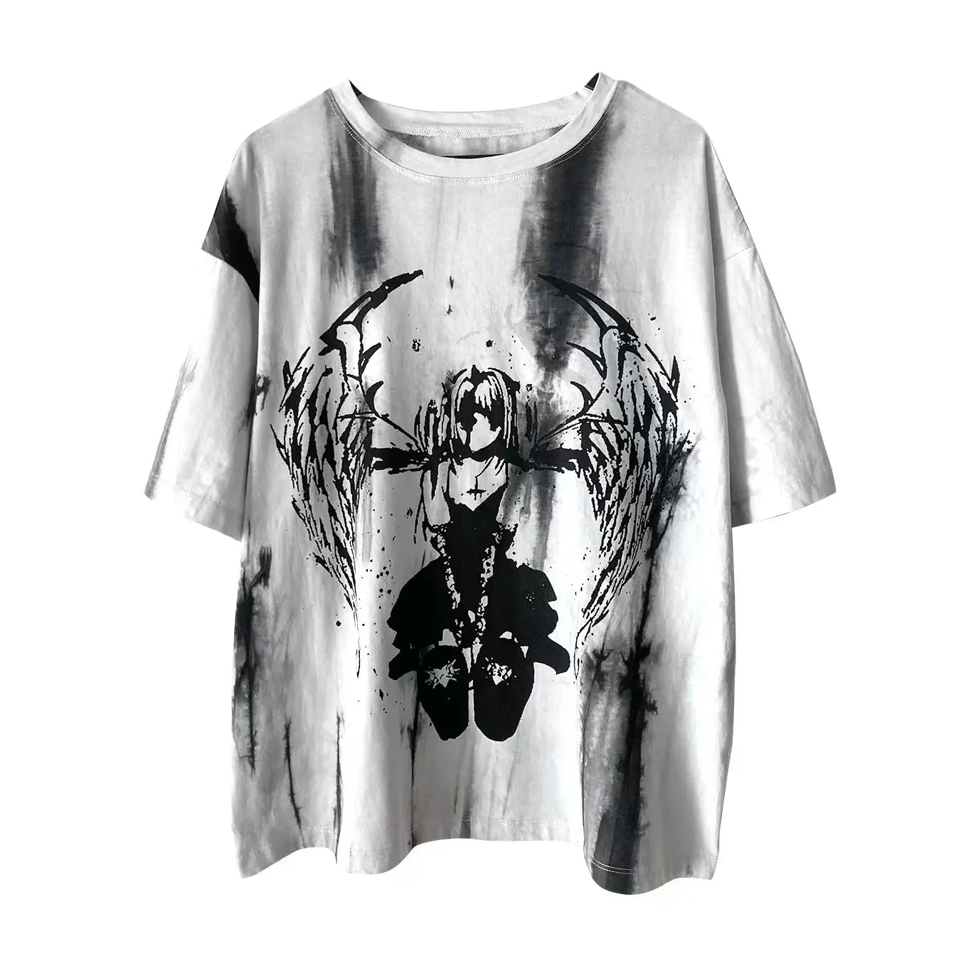 Grunge Gothic Cartoon Print T-Shirt - White / S - T-Shirts - Shirts & Tops - 7 - 2024