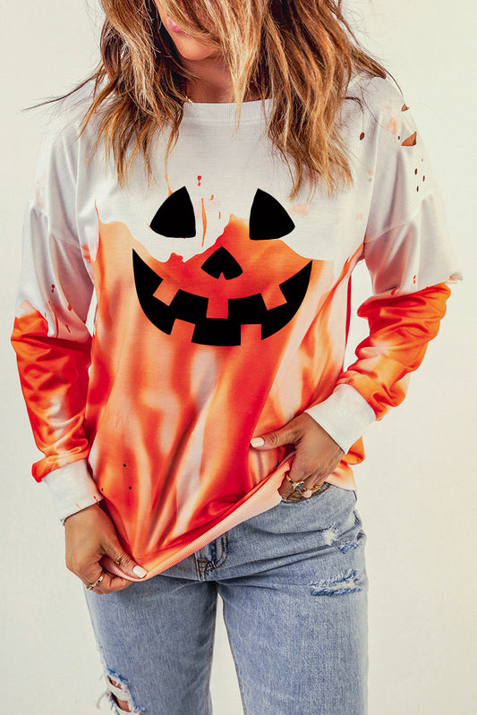 Halloween Theme Round Neck Short Sleeve Sweatshirt - Orange / S - T-Shirts - Shirts & Tops - 1 - 2024