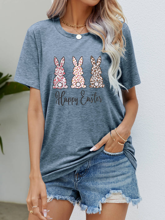 HAPPY EASTER Graphic Short Sleeve Tee - T-Shirts - Shirts & Tops - 1 - 2024