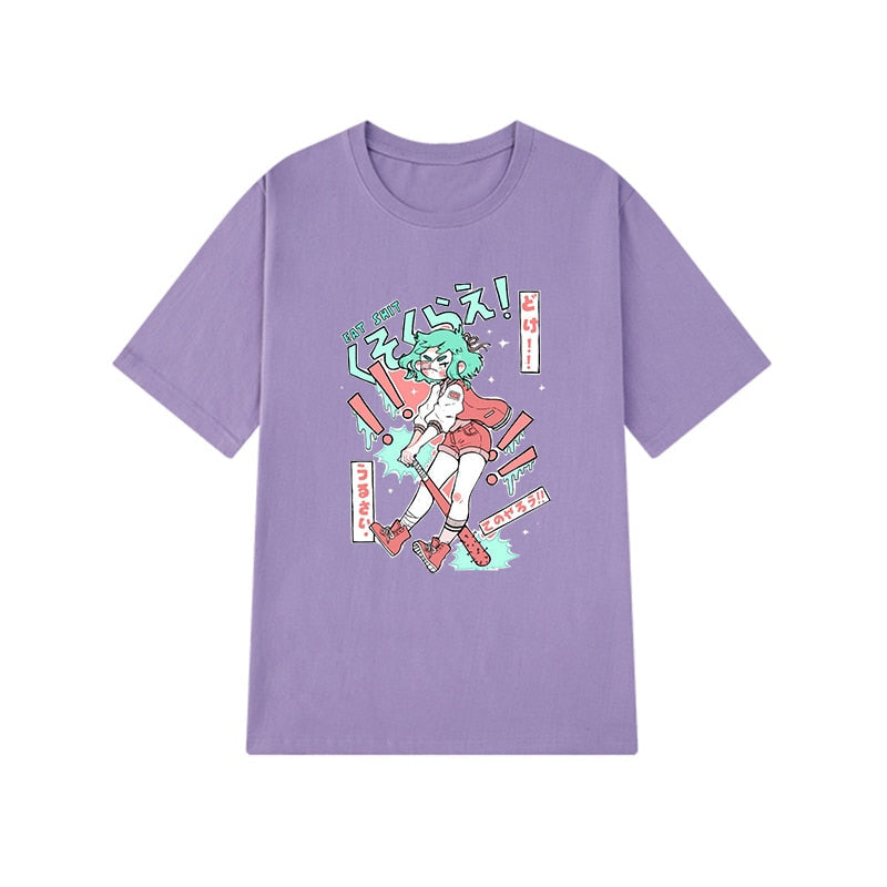 Harajuku Cartoon T-Shirt - Purple / XL - T-Shirts - Shirts & Tops - 13 - 2024