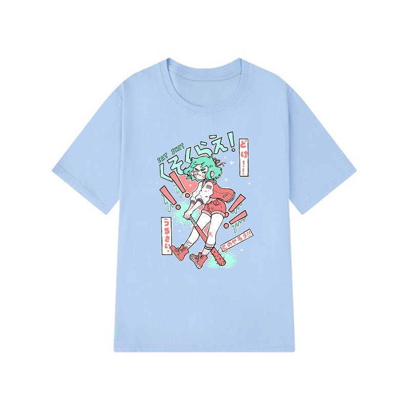 Harajuku Cartoon T-Shirt - Blue / XL - T-Shirts - Shirts & Tops - 6 - 2024