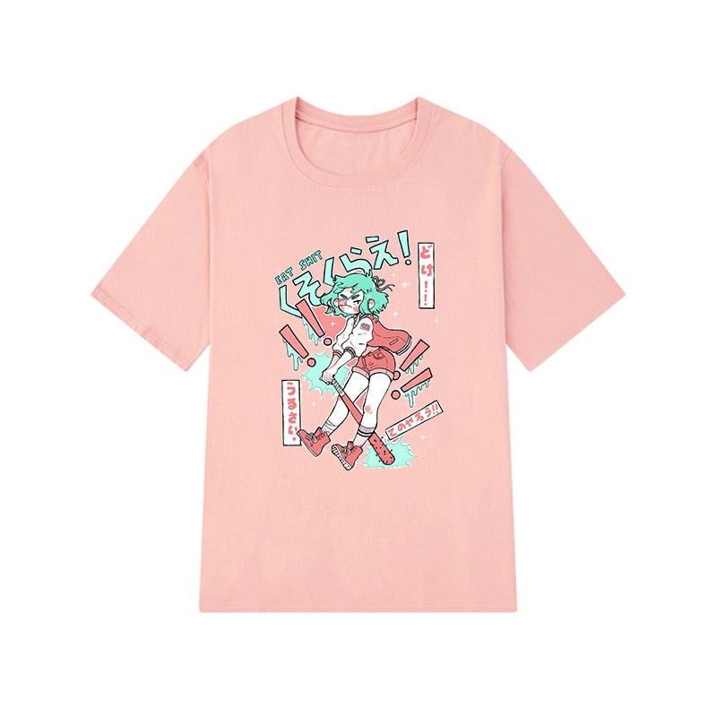 Harajuku Cartoon T-Shirt - Light Pink / XL - T-Shirts - Shirts & Tops - 12 - 2024