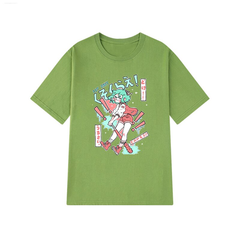 Harajuku Cartoon T-Shirt - Green / XL - T-Shirts - Shirts & Tops - 7 - 2024