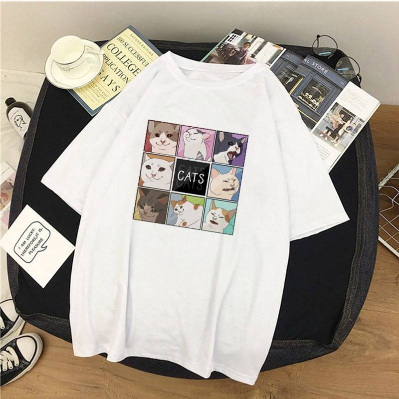 Harajuku Cat Shirt - T-Shirts - Shirts & Tops - 10 - 2024