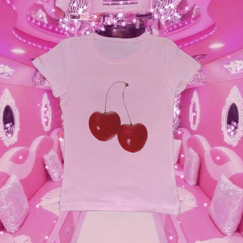 Harajuku Cherry Graphic Print T-Shirt - T-Shirts - Shirts & Tops - 13 - 2024