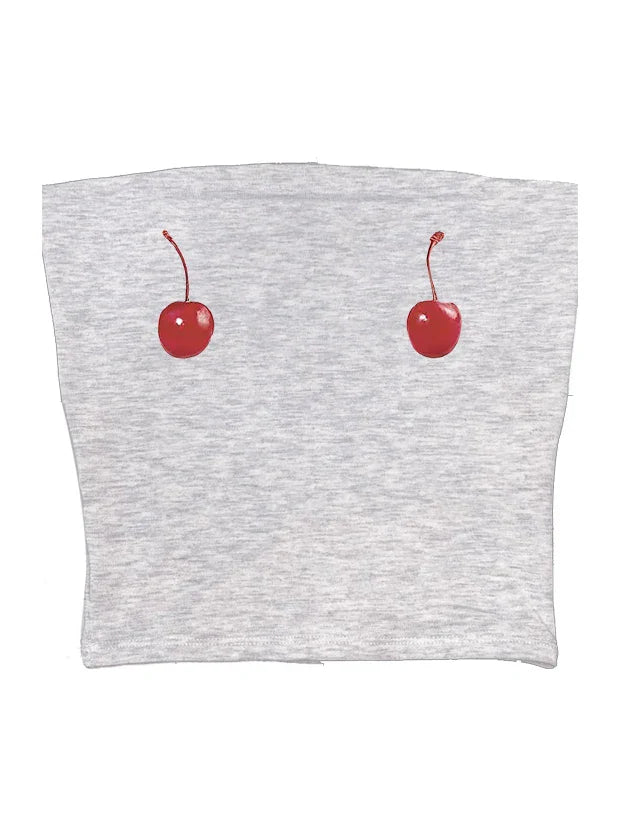 Harajuku Cherry Tee - Sleeveless Streetwear Crop - T-Shirts - Shirts & Tops - 21 - 2024