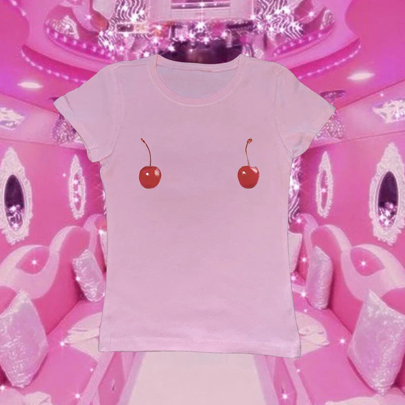 Harajuku Cherry Tee - Sleeveless Streetwear Crop - Pink / XXL - T-Shirts - Shirts & Tops - 7 - 2024