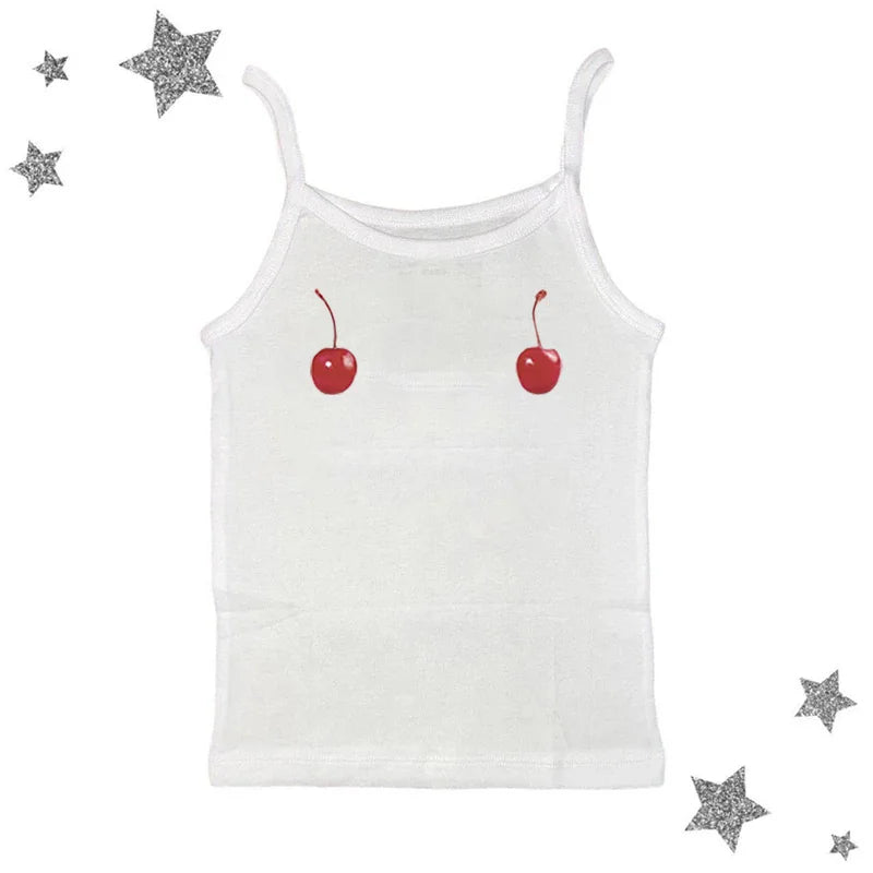 Harajuku Cherry Tee - Sleeveless Streetwear Crop - White / XXL - T-Shirts - Shirts & Tops - 4 - 2024