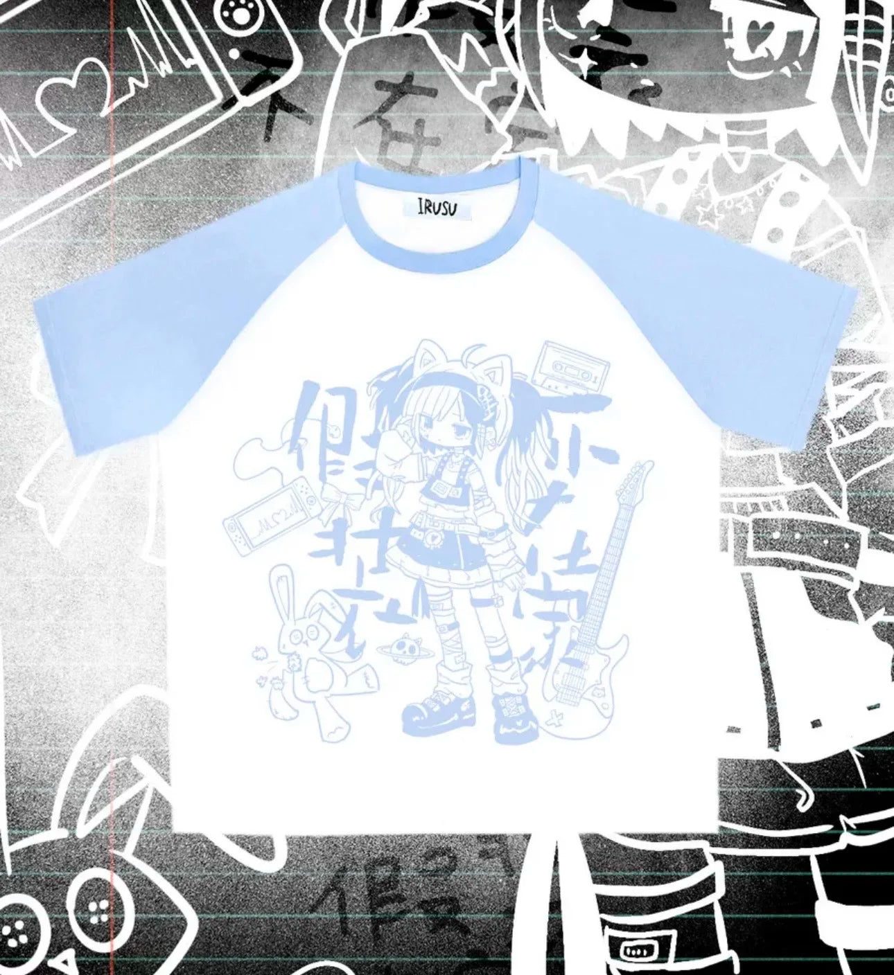 Harajuku Kawaii Cartoon Print T-Shirt - Blue / S - T-Shirts - Shirts & Tops - 8 - 2024