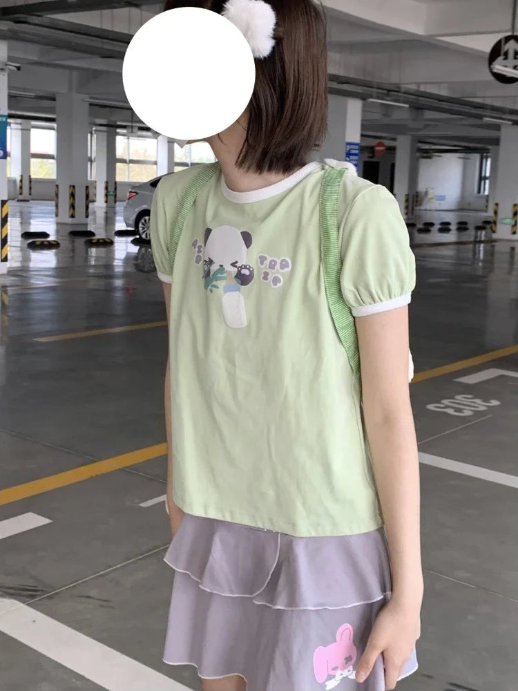 Harajuku Kawaii Panda Print T-Shirt - T-Shirts - Shirts & Tops - 1 - 2024