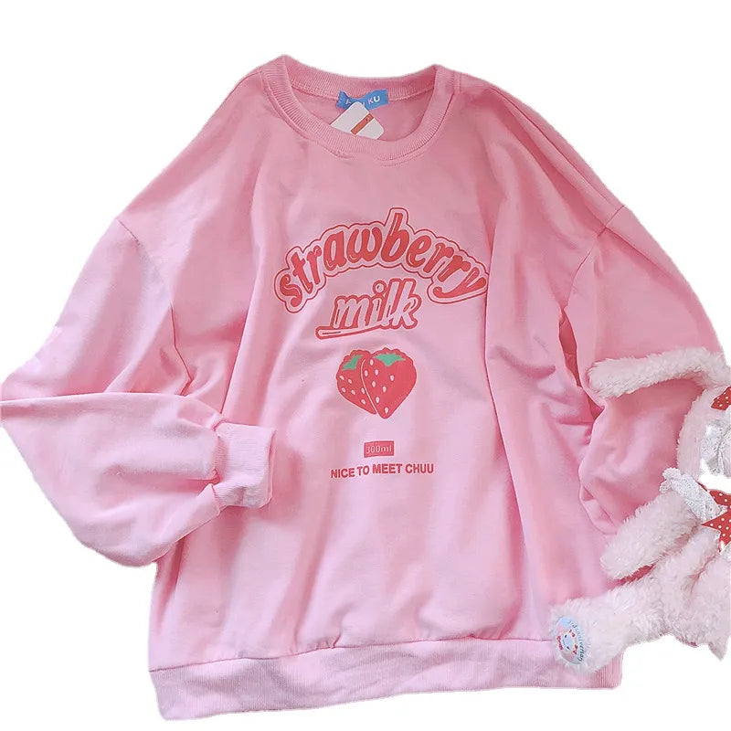 Harajuku Kawaii Strawberry Sweatshirt - T-Shirts - Shirts & Tops - 1 - 2024